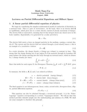 Lecture Notes and Exercises for PDE and Hilbert Spaces