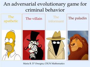 An Adversarial Evolutionary Game for Criminal Behavior