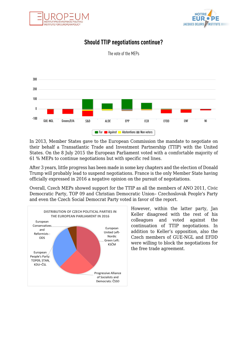 Should TTIP Negotiations Continue?