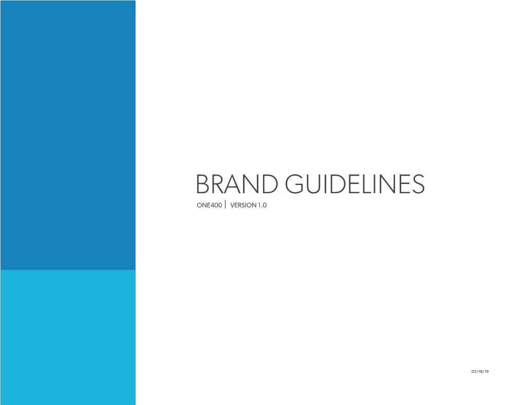 Brand Guidelines One400 | Version 1.0