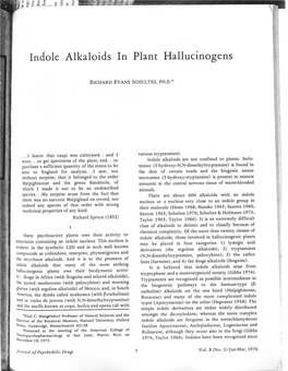 Indole Alkaloids in Plant Hallucinogens
