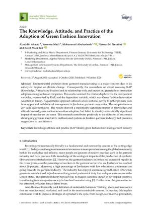 The Knowledge, Attitude, and Practice of the Adoption of Green Fashion Innovation