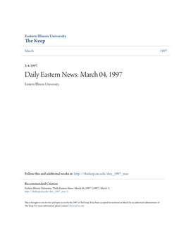 Daily Eastern News: March 04, 1997 Eastern Illinois University