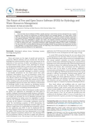 The Future of Free and Open Source Software (FOSS) for Hydrology And