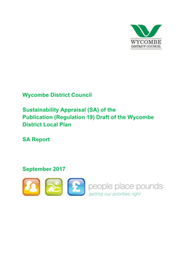 Wycombe District Council Sustainability Appraisal (SA) of the Publication (Regulation 19) Draft of the Wycombe District Local