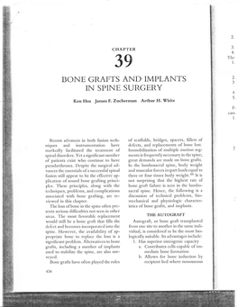 Bone Grafts and Implants in Spine Surgery