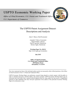 The USPTO Patent Assignment Dataset: Descriptions and Analysis