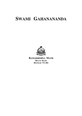 Swami Gahanananda Ramakrishna Math
