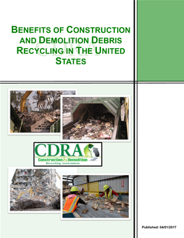 Benefits of Construction and Demolition Debris Recycling in the United States)