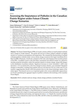 Assessing the Importance of Potholes in the Canadian Prairie Region Under Future Climate Change Scenarios