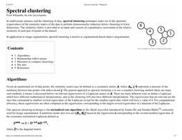 Spectral Clustering - Wikipedia Spectral Clustering from Wikipedia, the Free Encyclopedia