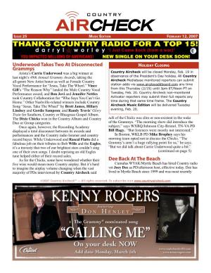 Issue 25 Music Edition February 12, 2007