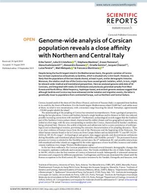 Genome-Wide Analysis of Corsican Population Reveals a Close Affinity