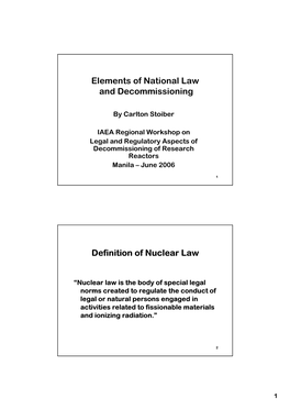 Decommiss & Nuclear Law Elements