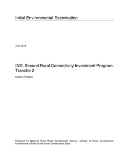 Initial Environmental Examination IND: Second Rural Connectivity Investment Program