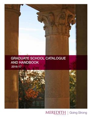 Graduate School Catalogue and Handbook 2016-17 Contents / 1