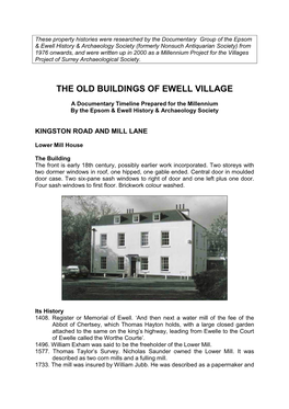 The Old Buildings of Ewell Village