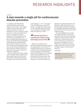 A Step Towards a Single Pill for Cardiovascular Disease