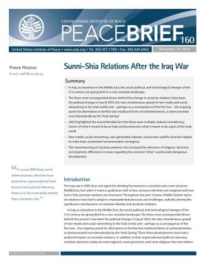 Sunni-Shia Relations After the Iraq