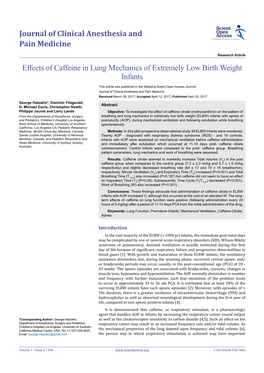 Effects of Caffeine in Lung Mechanics of Extremely Low Birth Weight Infants