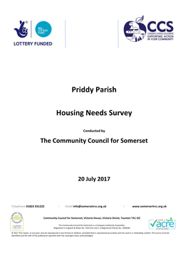 Priddy Parish Housing Needs Survey