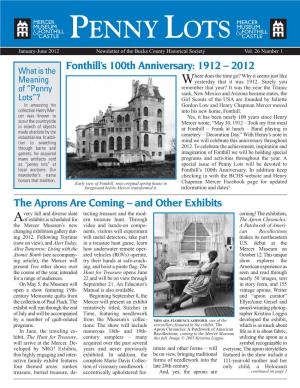 PENNY LOTS January-June 2012 Newsletter of the Bucks County Historical Society Vol