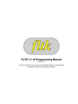 FLTK 1.1.10 Programming Manual Revision 10