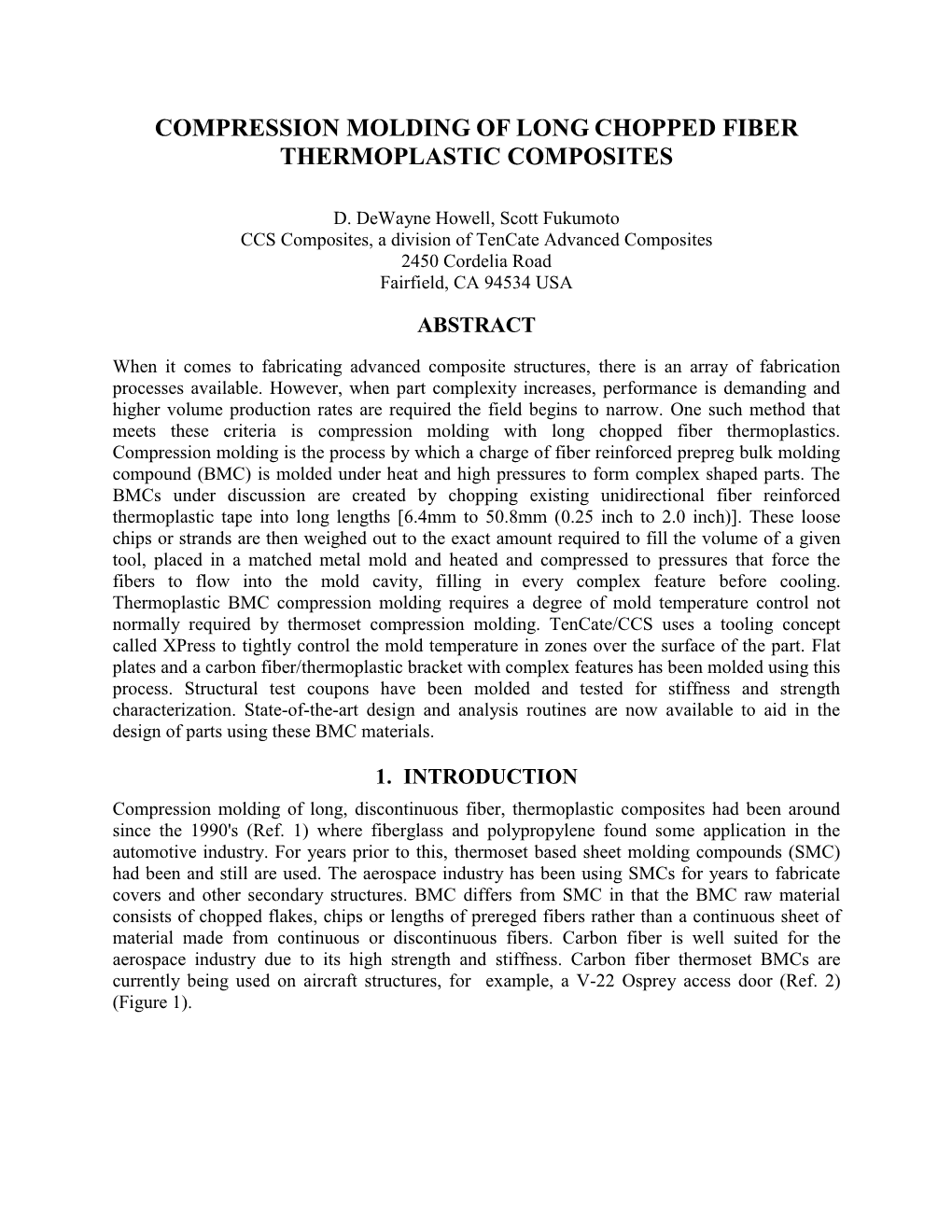 Compression Molding of Long Chopped Fiber Thermoplastic Composites