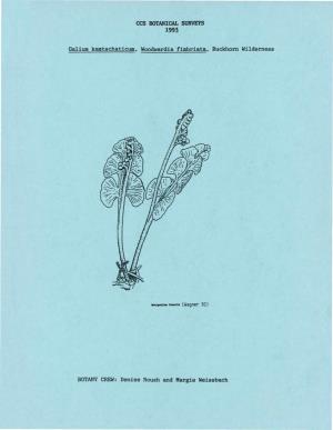 Ccs Botanical Surveys 1993