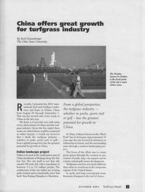 China Offers Great Growth for Turfgrass Industry