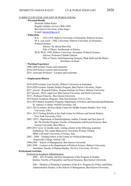 Cv&Publication List 2020