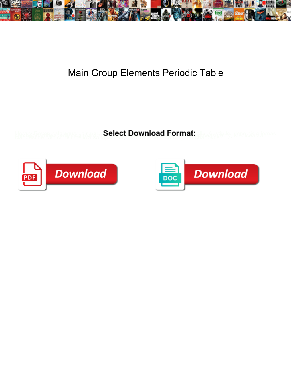 Main Group Elements Periodic Table