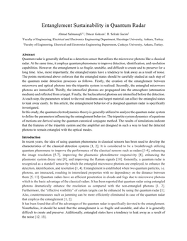 Entanglement Sustainability in Quantum Radar