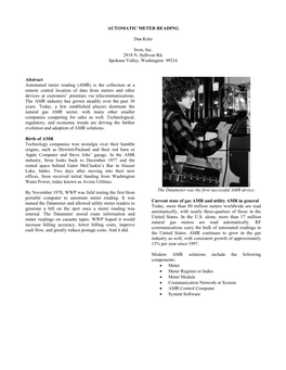 AUTOMATIC METER READING Dan Kritz Itron, Inc. 2818 N. Sullivan Rd