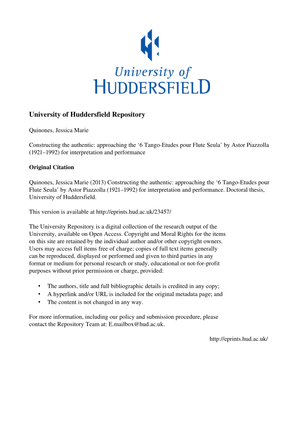 University of Huddersfield Repository