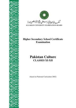 Pakistan Culture CLASSES XI-XII