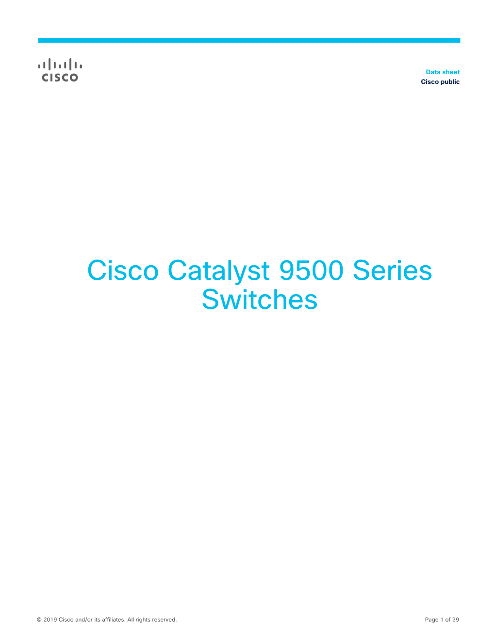 Cisco Catalyst 9500 Series Switches Data Sheet