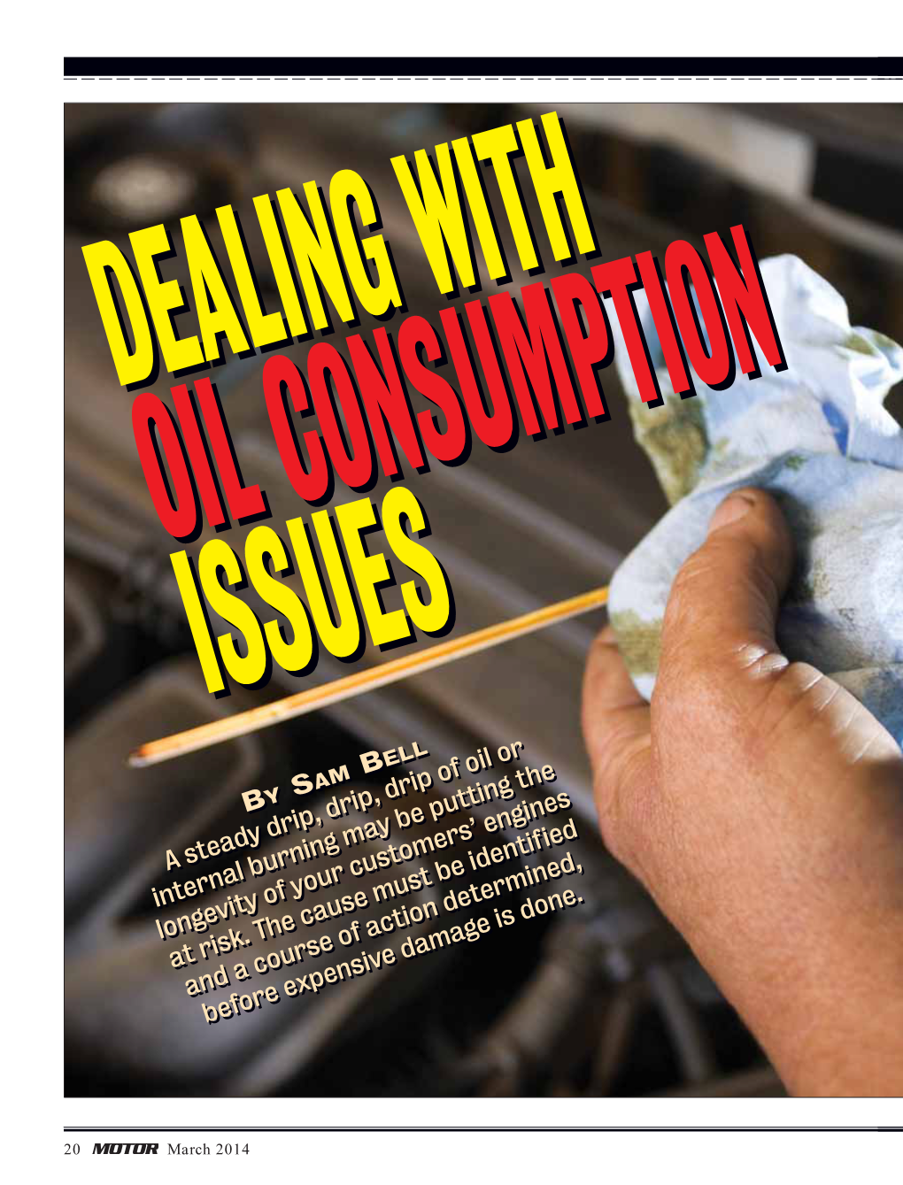 BY a Steady Drip, Drip, Drip of Oil Or Internal Burning May Be Putting the Longevity of Your Customers' Engines at Risk. the C