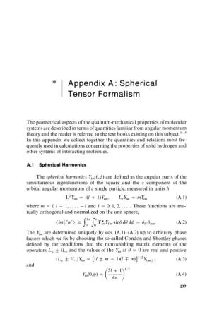 * Appendix A: Spherical Tensor Formalism