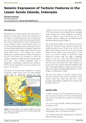 Seismic Expression of Tectonic Features in the Lesser Sunda Islands, Indonesia
