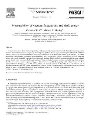 Measurability of Vacuum Fluctuations and Dark Energy