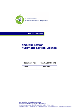 Amateur Station: Automatic Station Licence