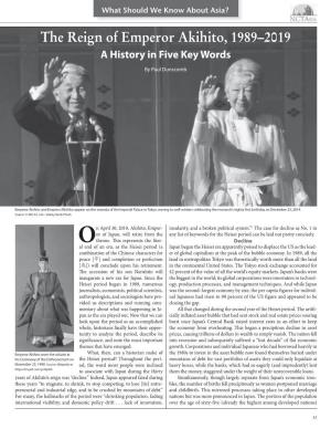 The Reign of Emperor Akihito, 1989–2019 a History in Five Key Words