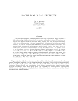 Racial Bias in Bail Decisions∗