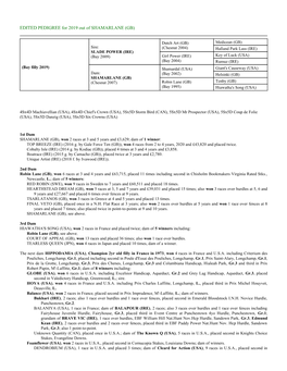 EDITED PEDIGREE for 2019 out of SHAMARLANE (GB)