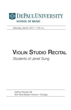 Violin Studio Recital Students of Janet Sung
