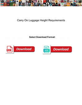 Carry on Luggage Height Requirements