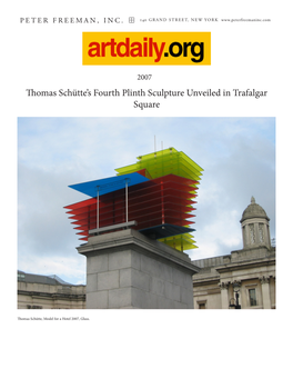 Thomas Schütte's Fourth Plinth Sculpture Unveiled in Trafalgar Square