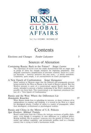 Russia in Global Affairs October