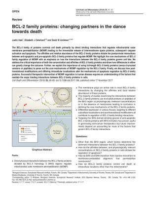 BCL-2 Family Proteins: Changing Partners in the Dance Towards Death